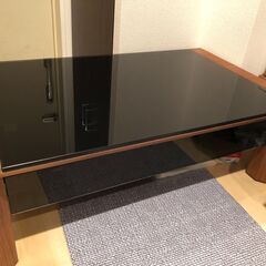 美品！　ブラックガラスローテブル