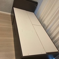 【値下げ】ニトリ:シングルベッドフレームジオチェスト（ダークブラウン）