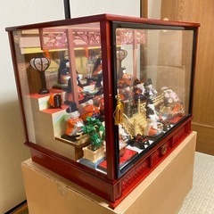 雛人形 ガラスケース入り ひな人形 松好作 アンティークの画像