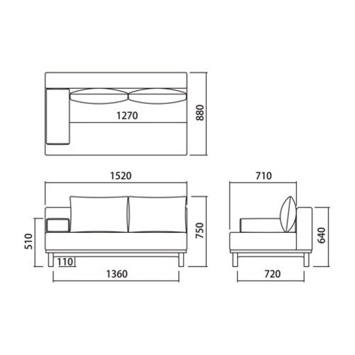 SIEVE rect unit sofa wide ソファ ワイド