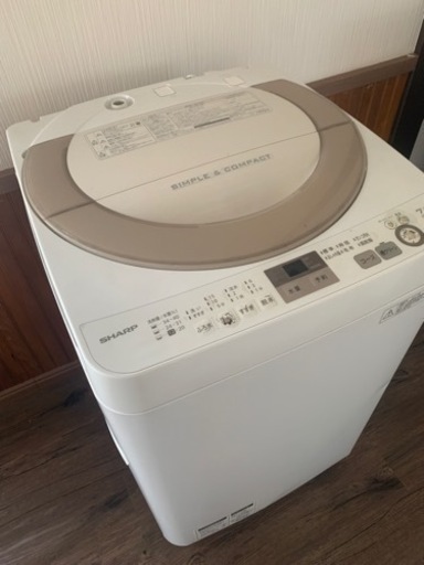 SHARP 7.0Kg 洗濯機　2017年製