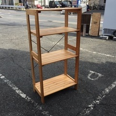 ★綺麗です！★天然木 ウッディラック 4段 飾り棚 シェルフ 木製棚 アイリスオーヤマ の画像