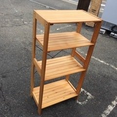 ★綺麗です！★天然木 ウッディラック 4段 飾り棚 シェルフ 木製棚 アイリスオーヤマ の画像