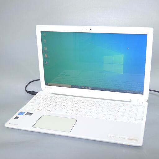 中古美品 Wi-Fi有 ノートパソコン 東芝 T553/37JW 白色 新品SSD Celeron 4GB Blu-ray 無線LAN Bluetooth webカメラ Windows10 Office