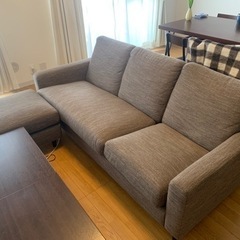 ニトリ布張りカウチソファ(CA2 DR-GY) 手渡しのみ