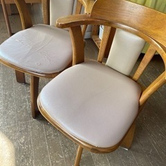 回転式　ダイニングチェア　2脚セット