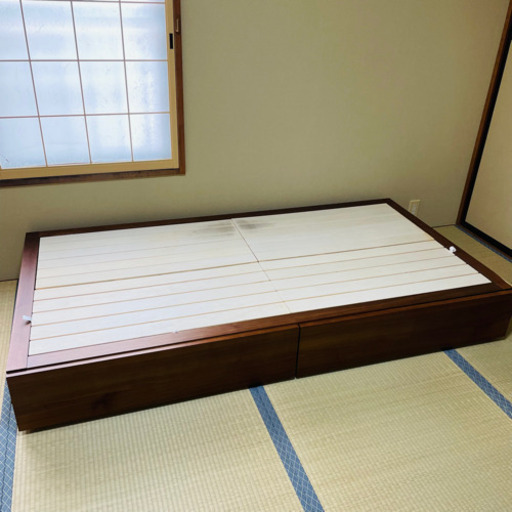 無印良品　収納ベッド　ウォールナット材　シングル