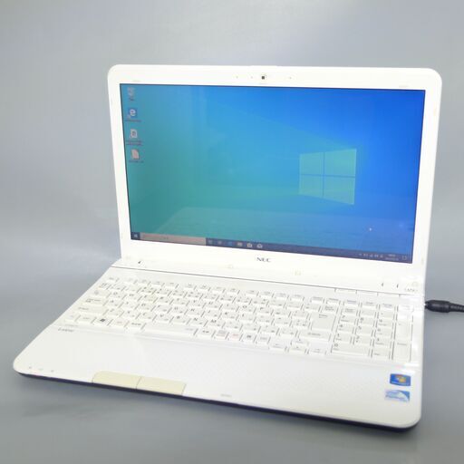 大容量HDD-750G Wi-Fi有 ノートパソコン 15.6型 NEC PC-LS150HS6W 中古美品 Pentium 4GB DVDRW 無線 webカメラ Windows10 Office