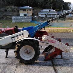 イモ掘り取り機装着　三菱ディーゼル耕運機！！　7馬力実働！！　耕運用ロータリー付属！！の画像