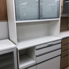 大川家具　2枚扉レンジボード　ホワイト