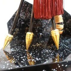 御破魔弓■高さ73cm■曽我■東玉■純金箔張★美品■ガラスケース付■こどもの日□お正月飾り□縁起物の画像