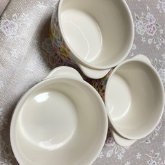 【中古】スープや小鉢に！小花柄食器　3個セットの画像