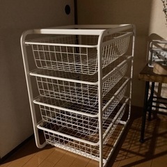 IKEA(イケア) ALGOT フレーム ワイヤーバスケット4段 ホワイトの画像