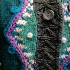 SEGRETS SUN PRINTS 80’s ビンテージニットカーディガン（S）の画像