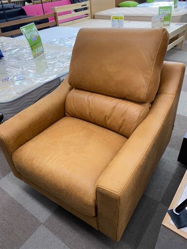 ⭐RELAX　FORM/リラックスフォーム/1Pソファ/レザーテックス/オシャレ/キャメル⭐