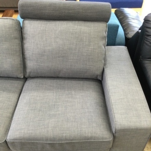 ★ 2/16 【✨肘置き広々✨】 定価¥49,800 IKEA イケア 2P 2人掛け ワイドソファ カウチ 布 グレー 灰色 リビン
