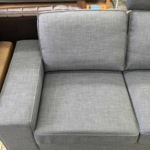 ★ 2/16 【✨肘置き広々✨】 定価¥49,800 IKEA イケア 2P 2人掛け ワイドソファ カウチ 布 グレー 灰色 リビン