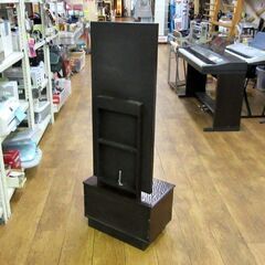 鎌倉彫 鏡台 姿見 ドレッサー 1面鏡 高さ125.5cm 和風 引出し 札幌 厚別店の画像