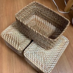 無印　ラタンバスケット　収納ボックス