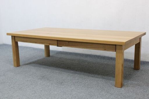 無印良品 MUJI タモ材 ローテーブル ローデスク 引出付 MUJI 中古家具 店頭引取歓迎 R5230)