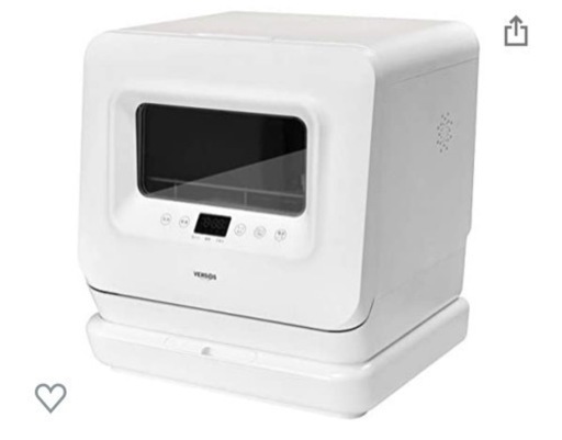 【美品】食器洗い乾燥機 工事不要 2021 ホワイト 2種類給水 分岐水栓-タンク式 〜4人用 コンパクト 液晶表示 食洗器 食洗機 小型 節水 時短