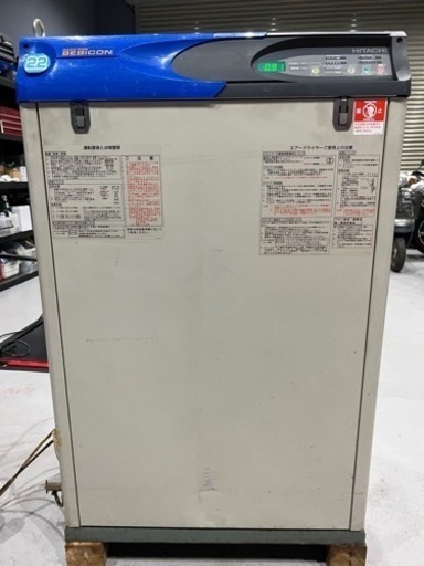 良品　日立　パッケージベビコン　2.2kw ドライヤー付き　200v 60hz 一部OH済　4370h 動作確認済　hitachi コンプレッサー