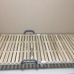 2/22で終了‼️シングル 折りたたみ桐すのこパイプベッドの画像