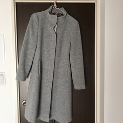 ローラアシュレイ　ノーカラーコート　グレー