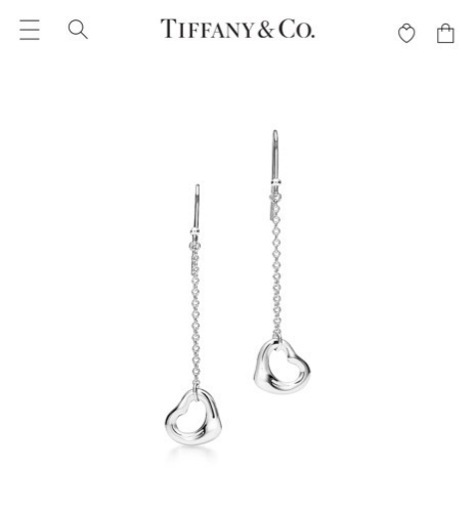 Tiffany オープンハート ピアス シルバー