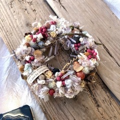 リース材料　花や資材の画像