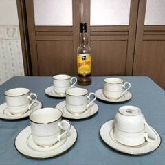 ノリタケ　ボーンチャイナ　コーヒーカップ＆ソーサー　６客セット