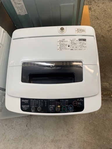 Haier★4.2kg洗濯機★JW-K42F★ホワイト★ステンレス槽★お急ぎコース★風乾燥★槽洗浄・槽乾燥
