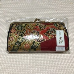 新品　和装小物　長財布&大判ハンカチ　もめん更紗　札入れ