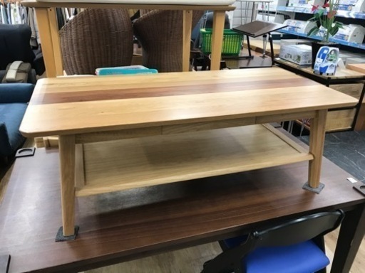 家具の大丸のローテーブル（ナチュラル×ダークブラウン）です。【トレファク東大阪店】