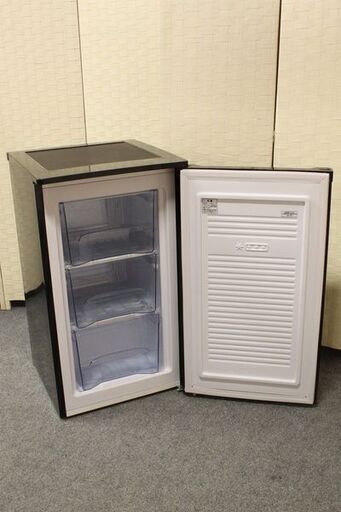 アイリスオーヤマ 1ドア冷凍庫 60L ブラック 前開き&クリアトレイ IUSD-6A-B 2020年製 IRIS OHYAMA その
