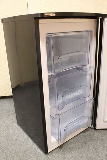 アイリスオーヤマ 1ドア冷凍庫 60L ブラック 前開き&クリアトレイ IUSD-6A-B 2020年製 IRIS OHYAMA その