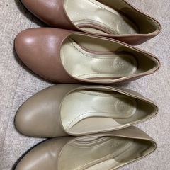 断捨離ローヒールパンプス(ピンク／ベージュ)