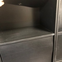 シックな黒いカラーボックス×2個！　目隠しカバー付き！の画像