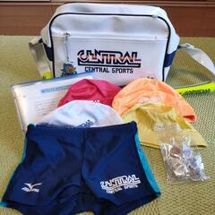 セントラル　スイミングバッグ　帽子　水着140の画像