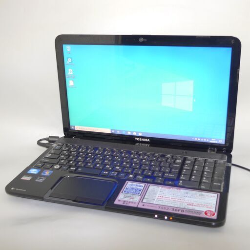 大容量HDD-640GB Wi-Fi有 ノートパソコン 15.6型 東芝 T552/36FB 中古美品 Celeron 4GB Blu-ray 無線LAN webカメラ Windows10 Office