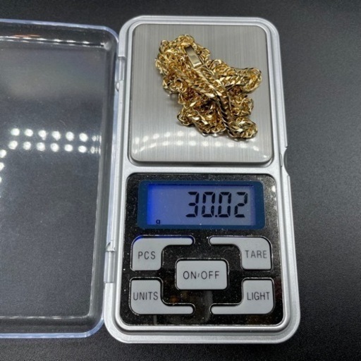 美品★30g-60cm★k18★6面w