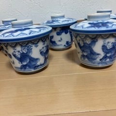 鍋島唐子　特選有田焼き  茶碗蒸し容器(ふた付き) 　5客の画像