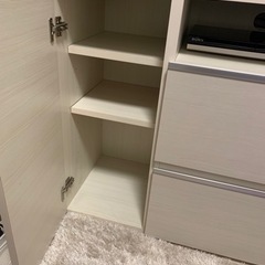 収納付きテレビ台（白）の画像