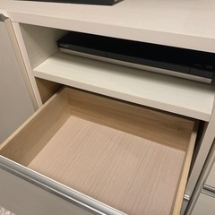 収納付きテレビ台（白）の画像