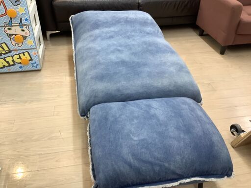 デニム地オットマン付リクライニングソファのご紹介