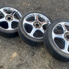 215/45R17 　4本セット　メッキ　アルミホイール ステッ...