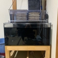 アクリル水槽　横90cm 奥行60cm 高さ45cm 特注上部フ...