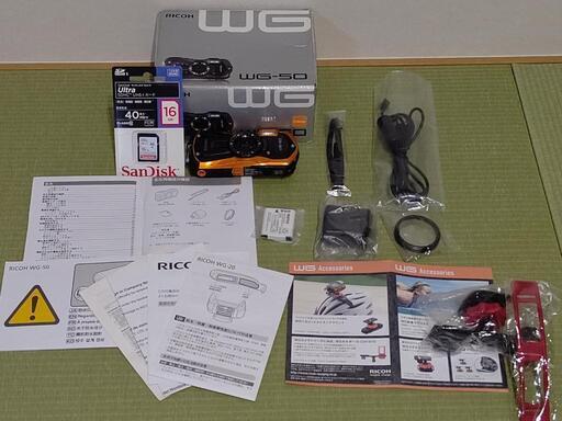 ☆値引可‼️RICOH WG-50 「Orange」SD16GB付