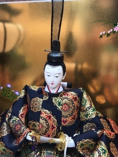 【enbo様とお話し中です】雛人形　親王飾り　平飾り台　屏風　ぼんぼり付　京玉　寿楽