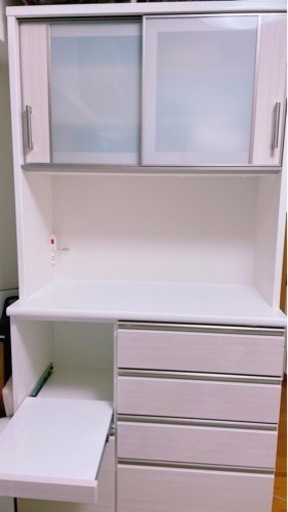 引き渡し待ち　美品• ニトリ キッチンボード(ポスティア100KB WH)